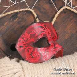 Mask leather venitian handmade domino arabesque