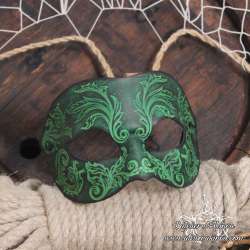 Mask leather venitian handmade domino arabesque