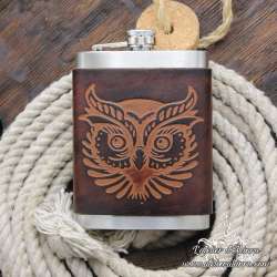 Stainless steel Hip flask owl custom