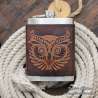 Stainless steel Hip flask owl custom